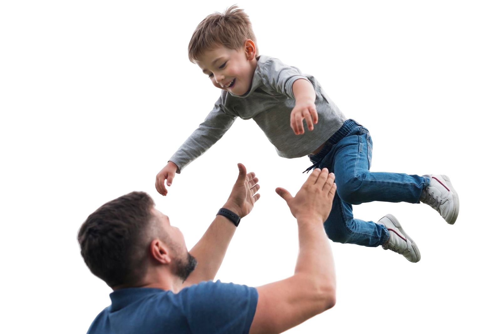 father-son-playing-low-view